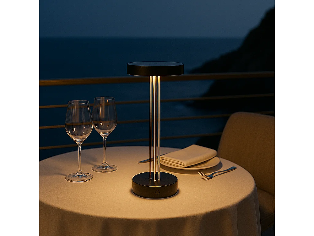 Lampe de table sans fil aluminium TRIZIO Noir H33cm