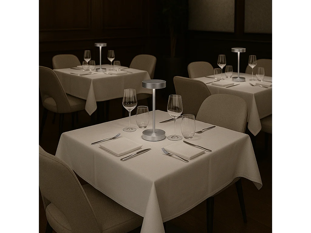 Lampe de table sans fil aluminium SANDY MINI Chrome H25 cm