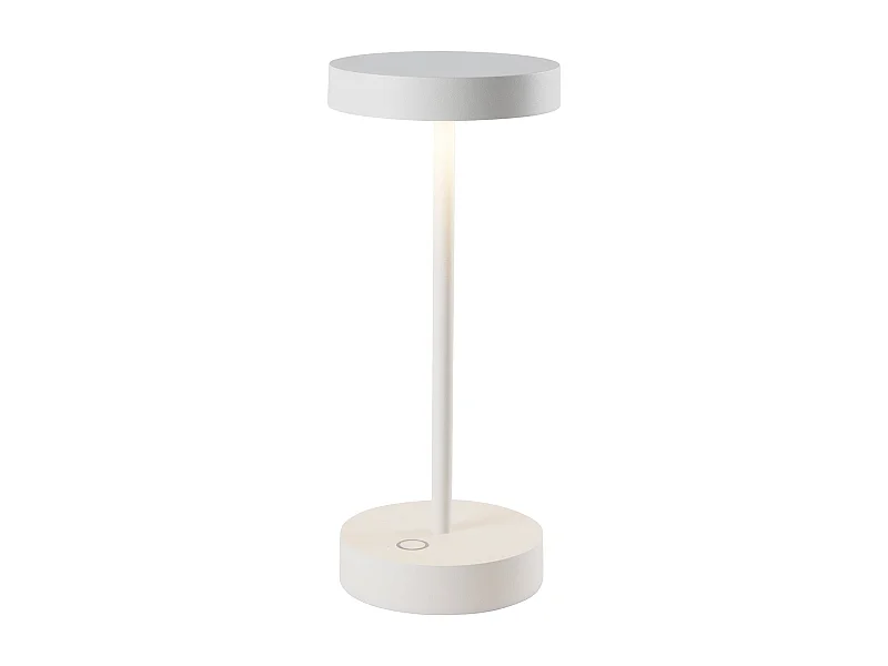 Lampe de table sans fil aluminium SANDY MINI Blanc H25 cm