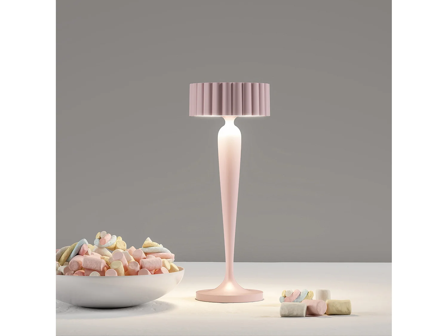 Lampe de table sans fil touch aluminium TWIGGY Rose H26 cm