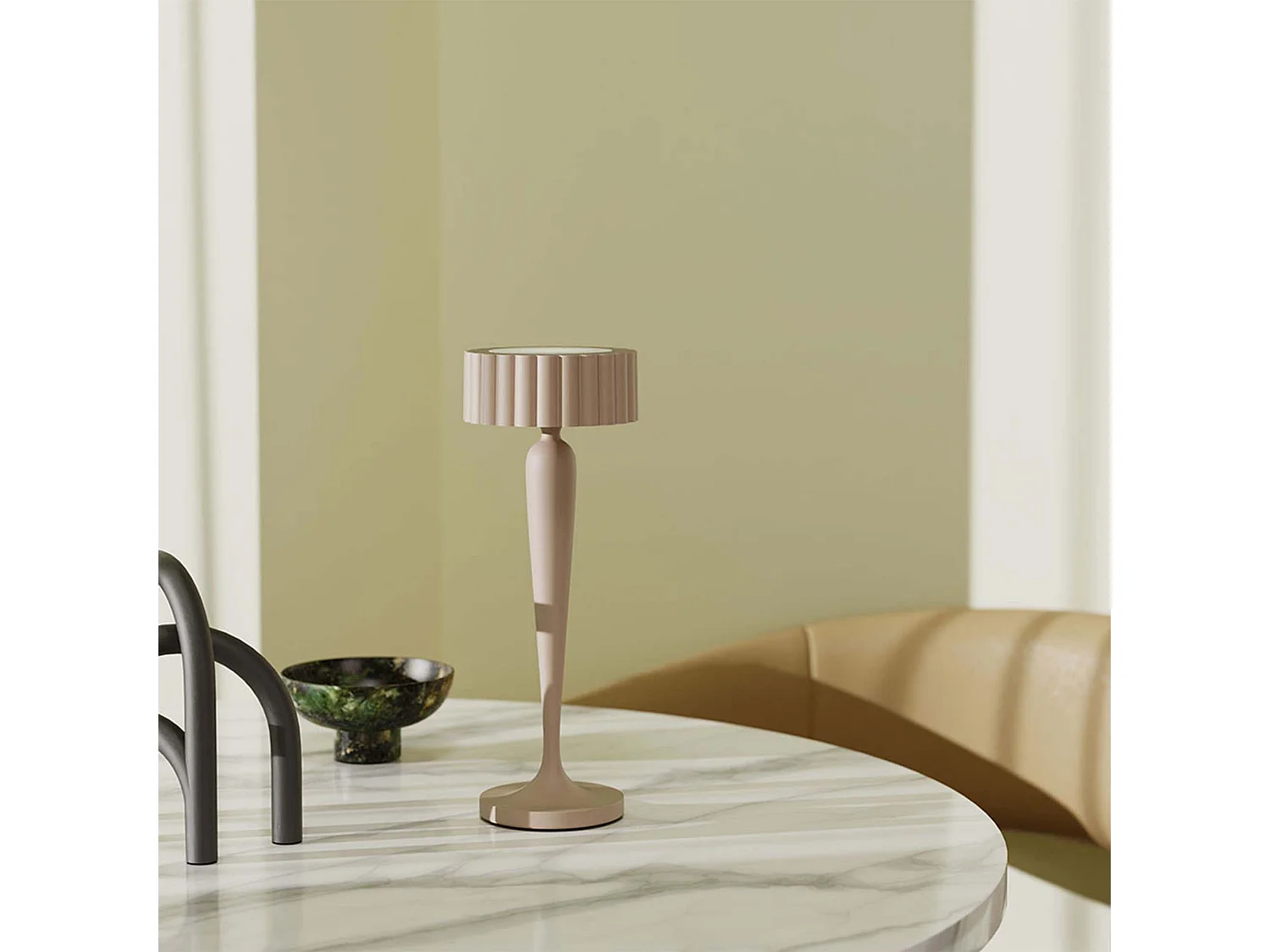 Lampe de table sans fil touch aluminium TWIGGY Sable H26 cm