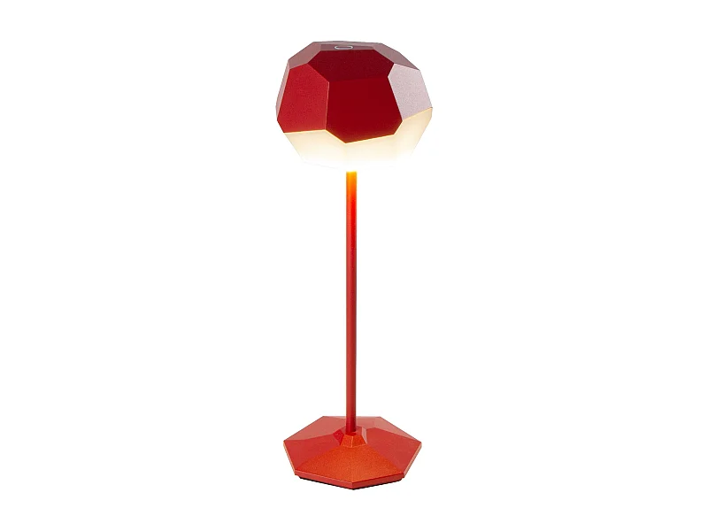 Lampe de table touch sans fil aluminium STONE Rouge H33cm