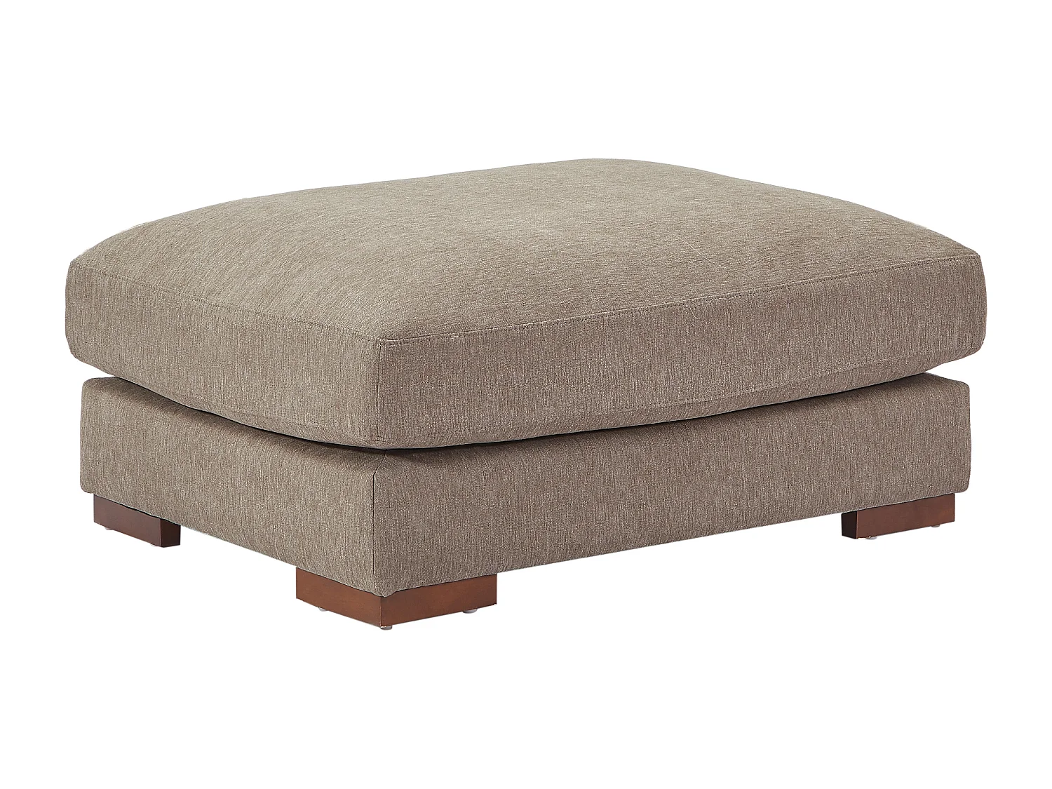 Canapé d'angle réversible et pouf en tissu texturé taupe SPERONE