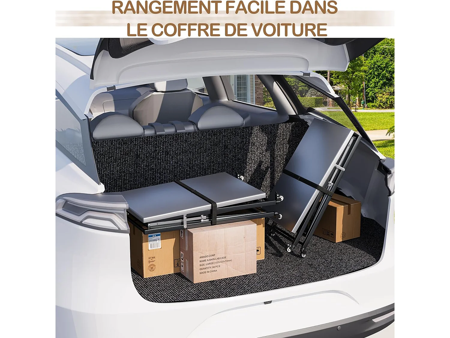 YODOLLA Table Pliable en Acier Inoxydable, Chariot 3 Niveaux sur Roulettes pour Four à Pizza et BBQ Extérieur, Argent