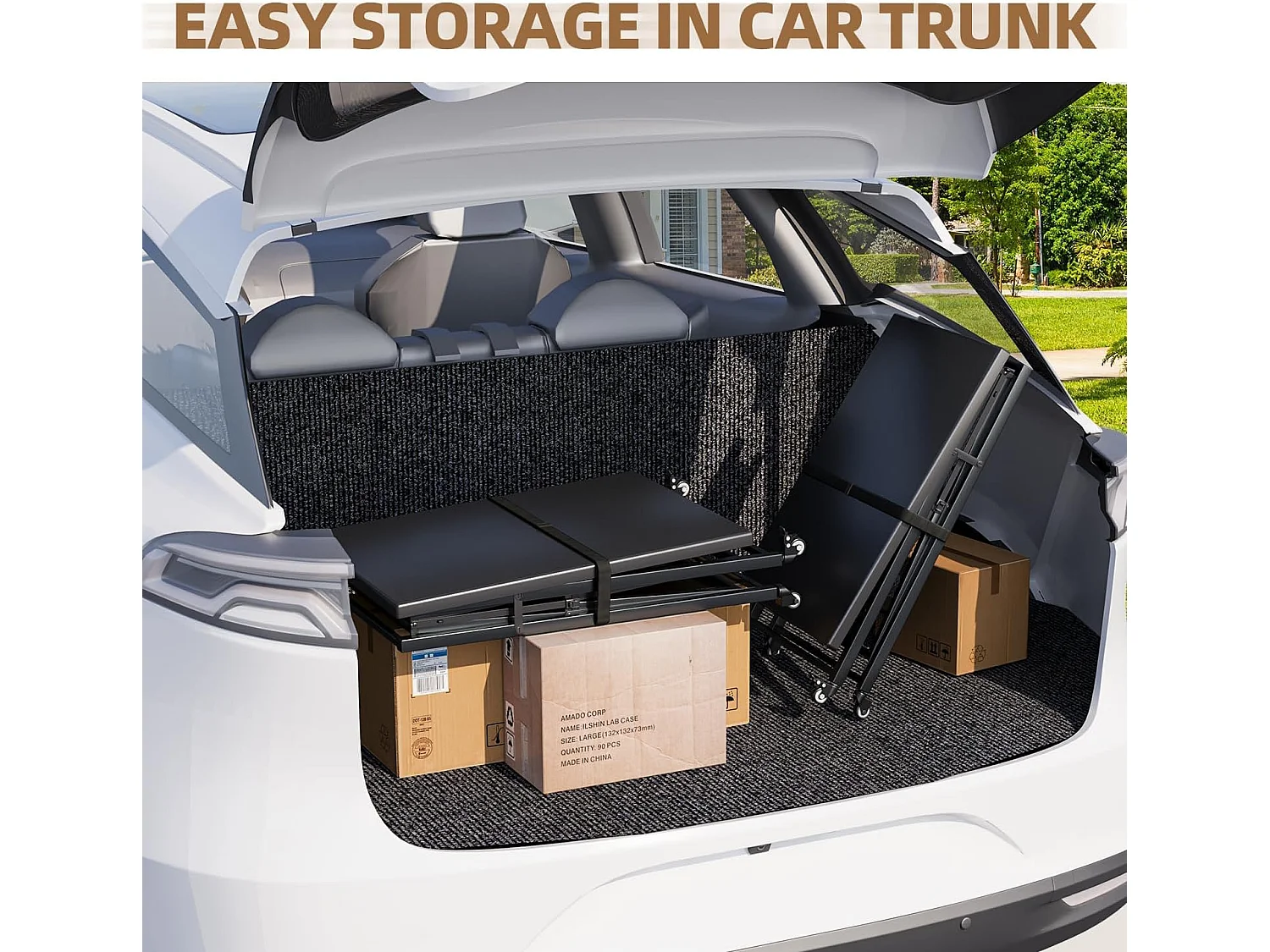 YODOLLA Table Pliable en Acier Inoxydable, Chariot 3 Niveaux sur Roulettes pour Four à Pizza et BBQ Extérieur, Noir