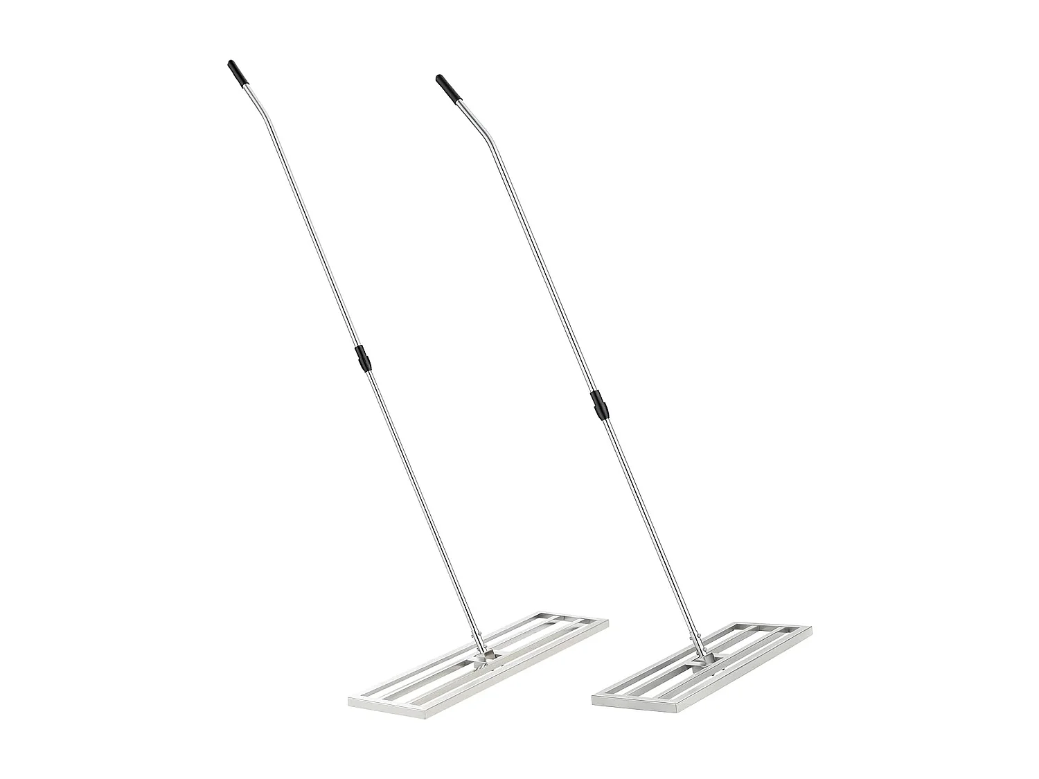 YODOLLA Râteau Nivellement Pelouse en Acier Inoxydable, Manche Réglable, pour Jardins & Terrains de Golf, 195x75x25cm, Argent