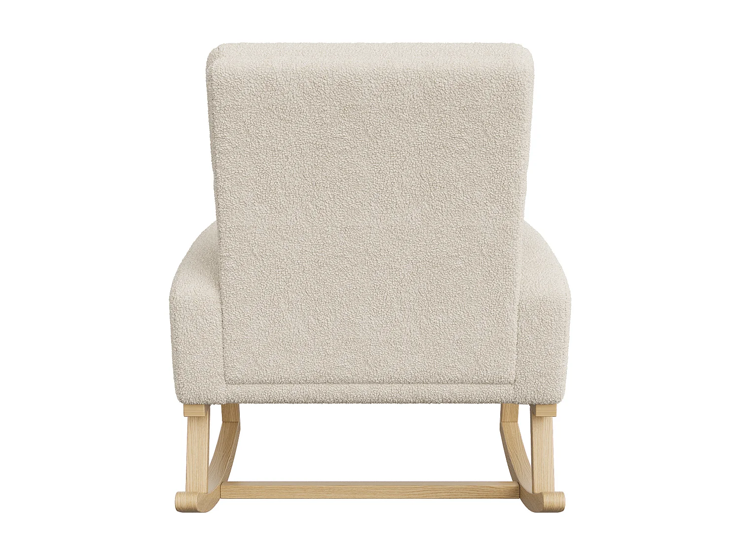Fauteuil à bascule avec dossier - poches latérales - polaire douce - Beige