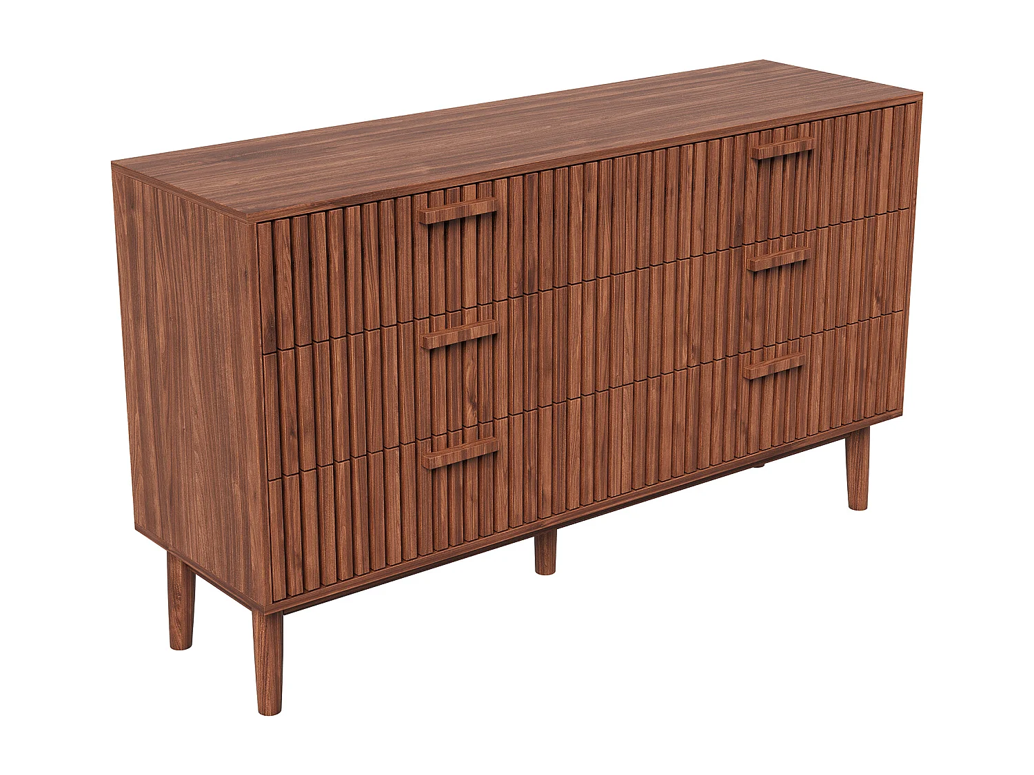 Commode à 6 tiroirs, meuble de chambre, meuble de rangement, convient pour la chambre ou le salon, bois, 100 x 34 x 73 cm