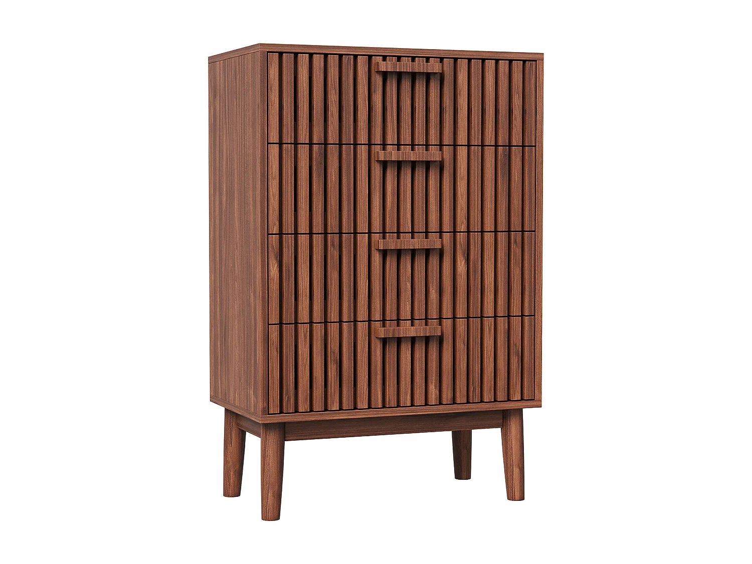 Commode à 4 tiroirs, bois, meuble de rangement avec tiroirs, pour chambre ou salon, 60 x 34 x 91 cm