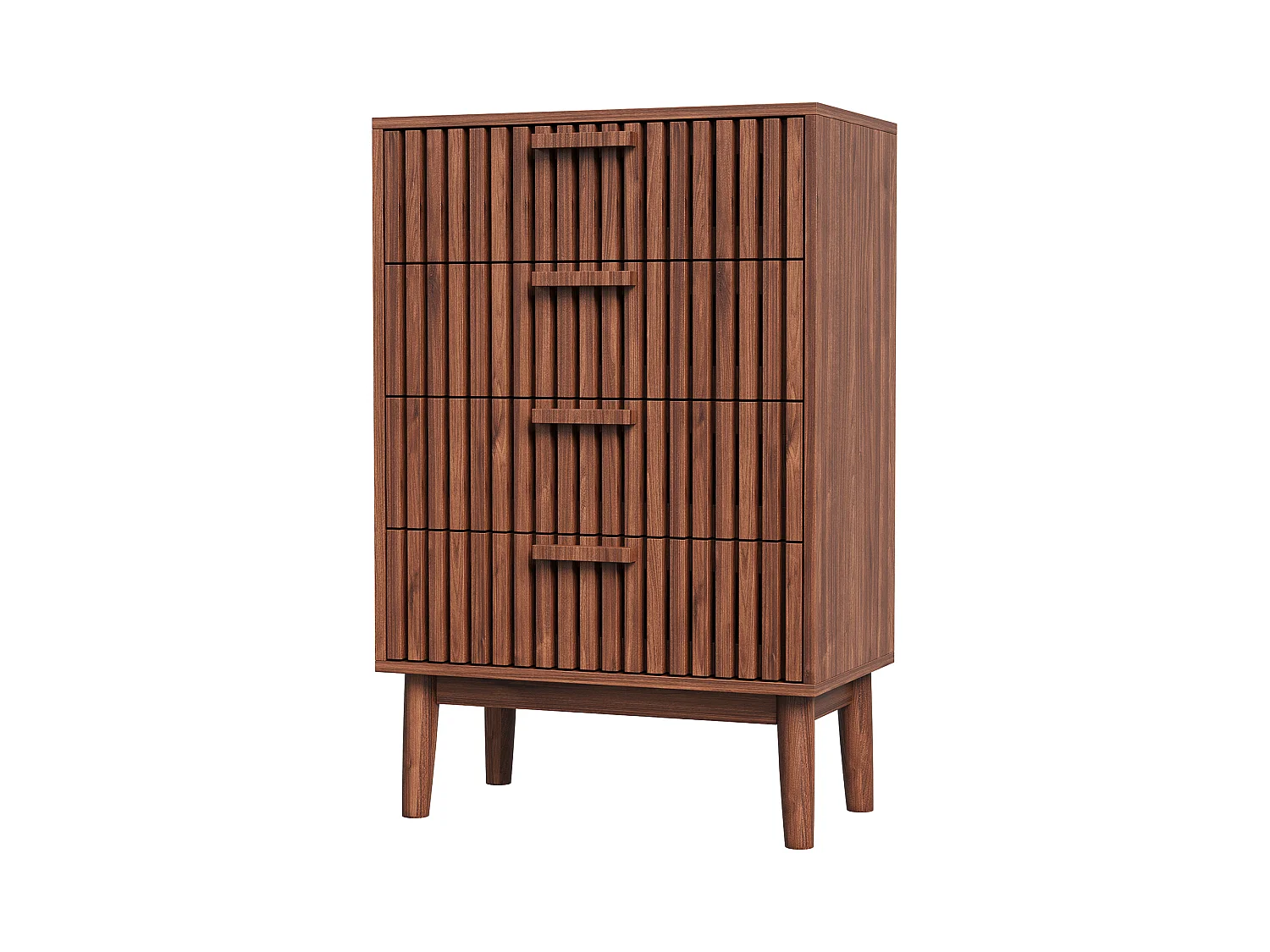 Commode à 4 tiroirs, bois, meuble de rangement avec tiroirs, pour chambre ou salon, 60 x 34 x 91 cm