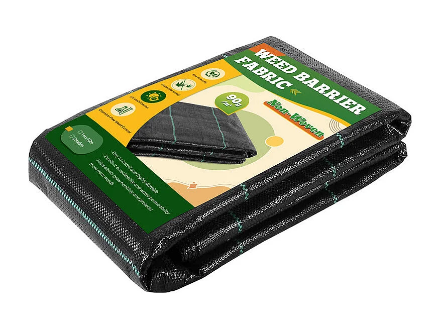 Dripex Toiles de Paillage 1m x 10m, Toile Anti Mauvaises Herbes Jardin 90g/㎡, Geotextile, Bache Noire Agricole, Tissu Perméable à l'eau