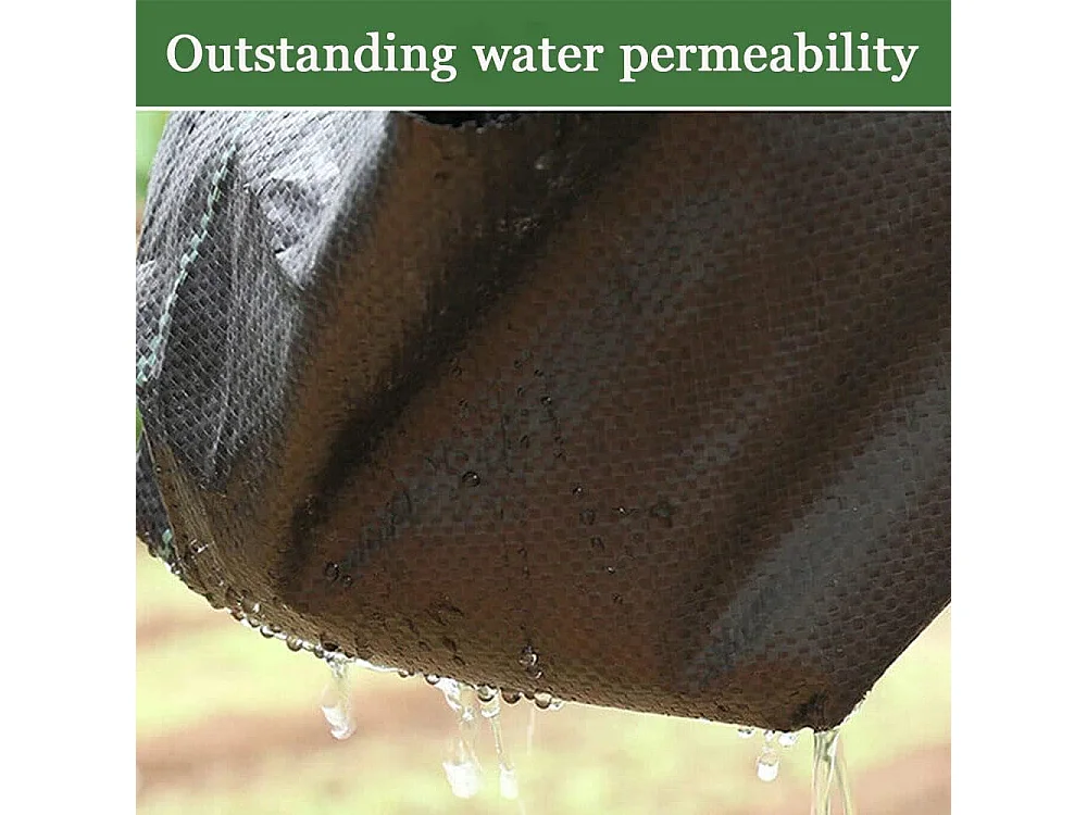 Dripex Toiles de Paillage 2m x 5m, Toile Anti Mauvaises Herbes Jardin 90g/㎡, Geotextile, Bache Noire Agricole, Tissu Perméable à l'eau