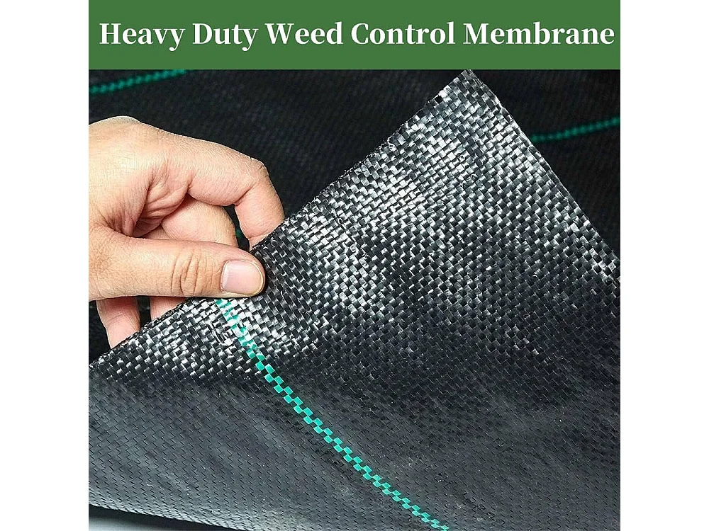 Dripex Toiles de Paillage 2m x 5m, Toile Anti Mauvaises Herbes Jardin 90g/㎡, Geotextile, Bache Noire Agricole, Tissu Perméable à l'eau