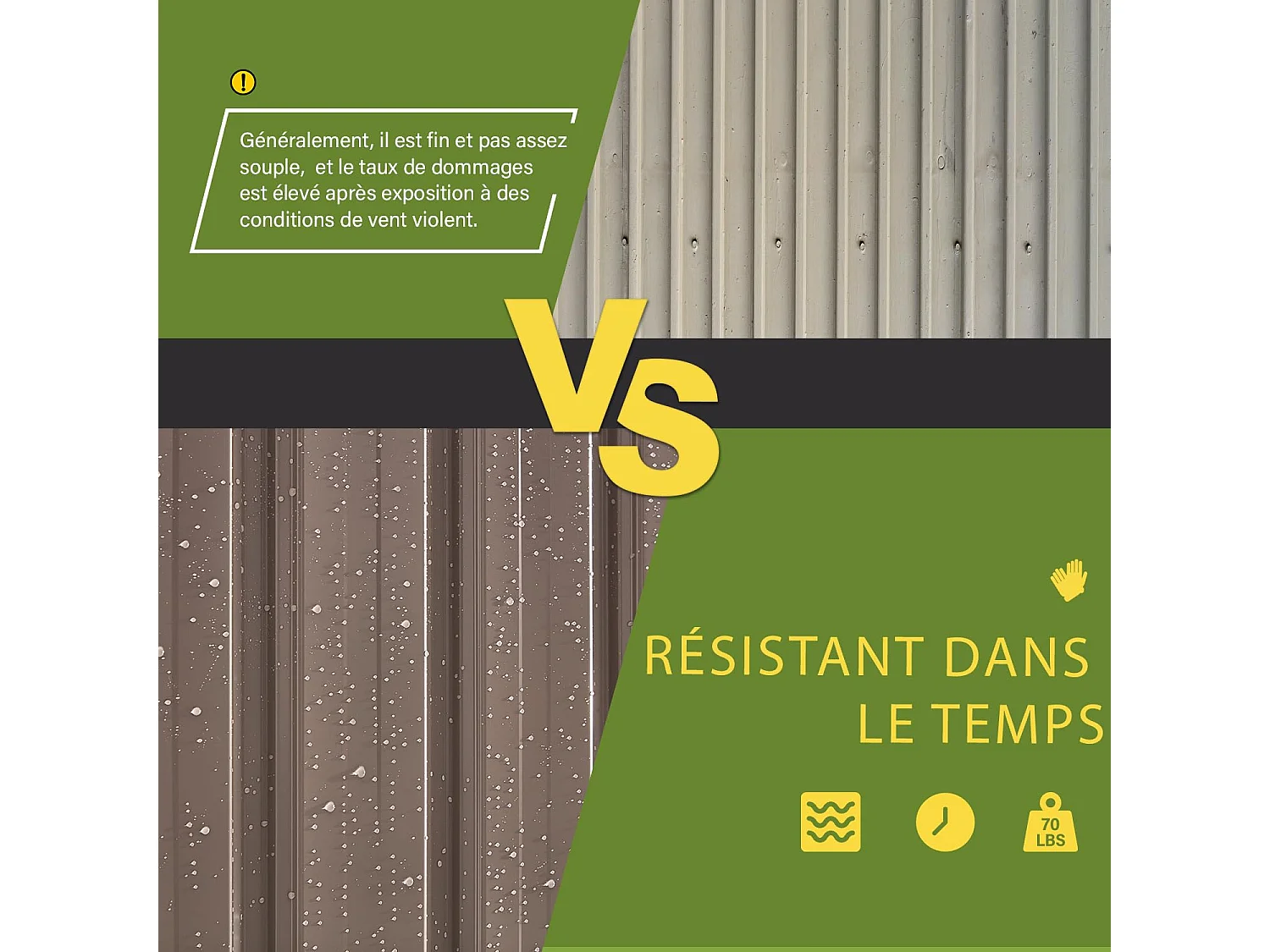 YODOLLA Abri de Jardin en Métal avec Toit Incliné, Porte Coulissante & Sol, Boîte de Rangement Étanche 150x85.6x159cm, Gris