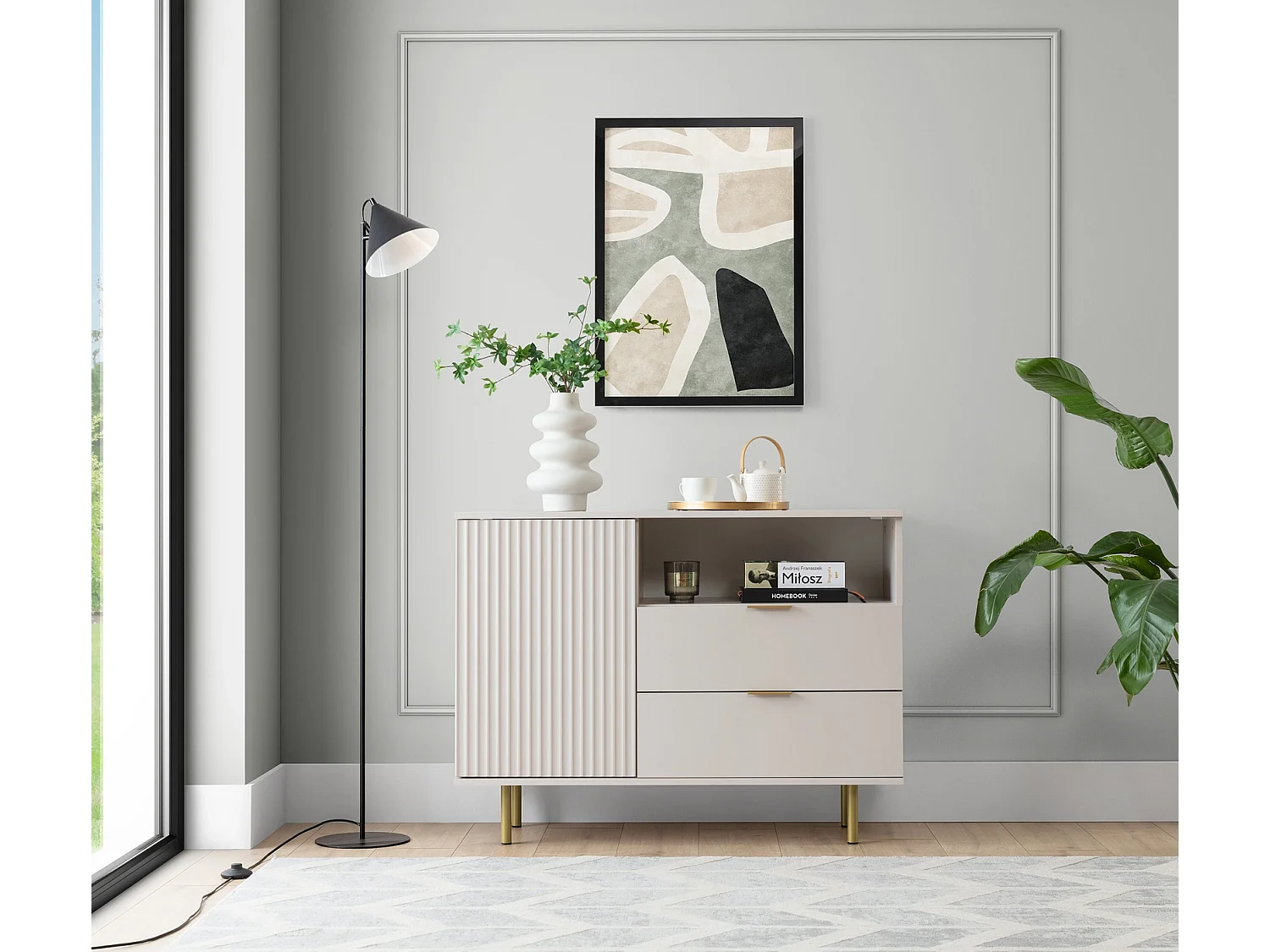 Kompakte Kommode 107 cm Nubia - Kaschmir und Gold