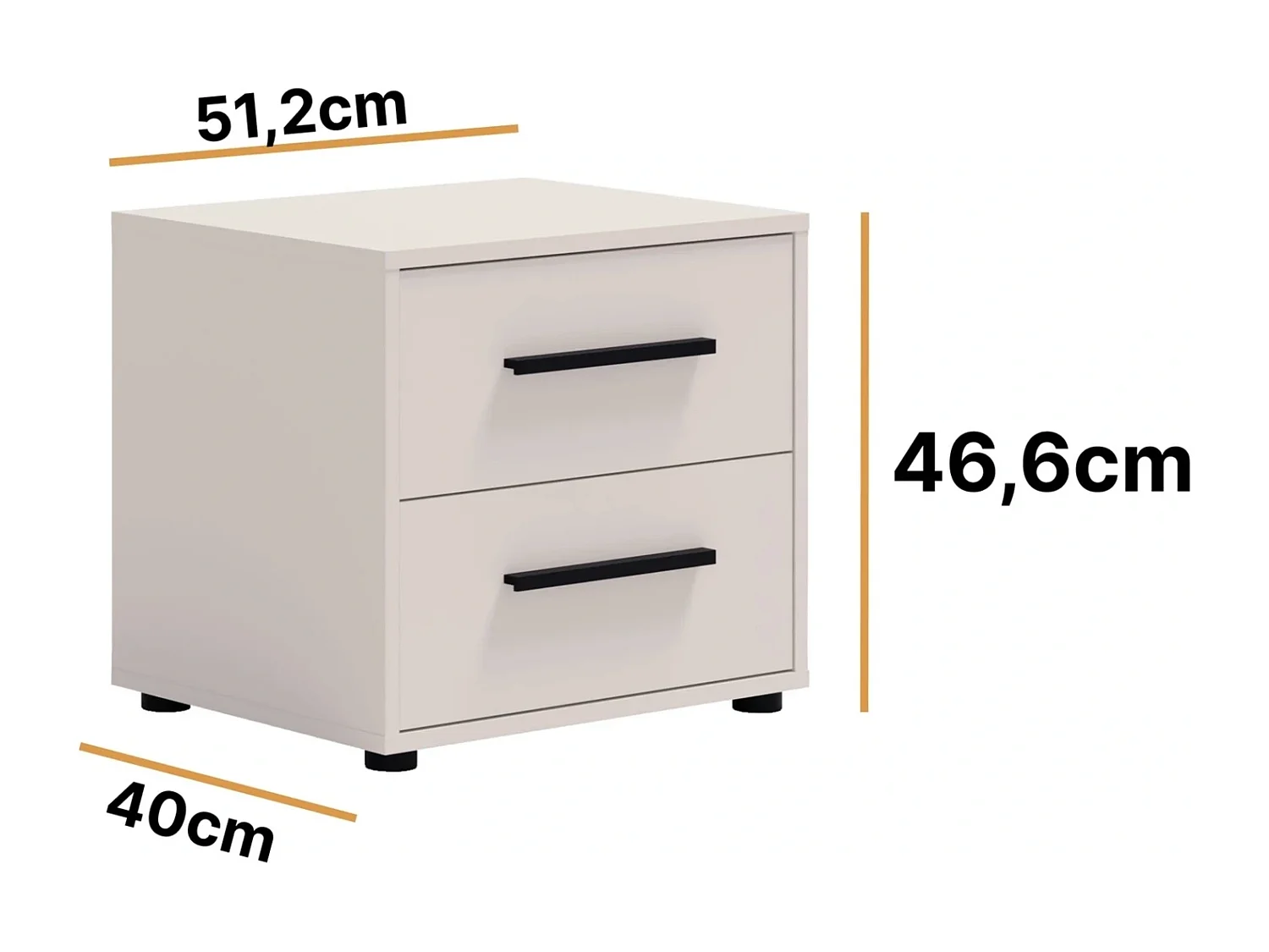 Chevet Modena 2 tiroirs - Cachemire