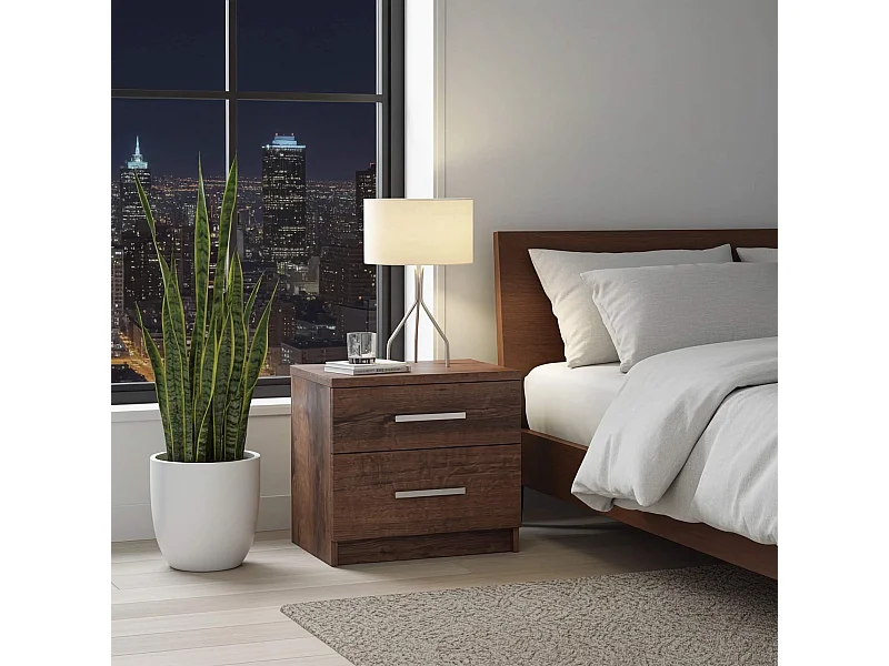 Chevet Tamiza 50 cm - Chêne Monastery avec 2 tiroirs