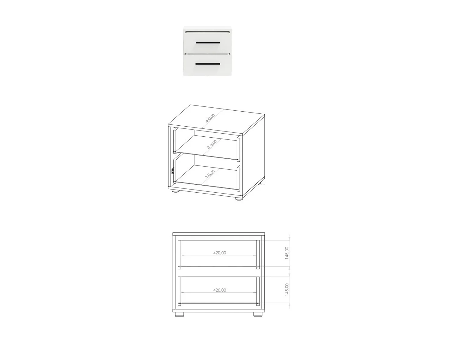 Chevet Modena 2 tiroirs - Chêne Artisan