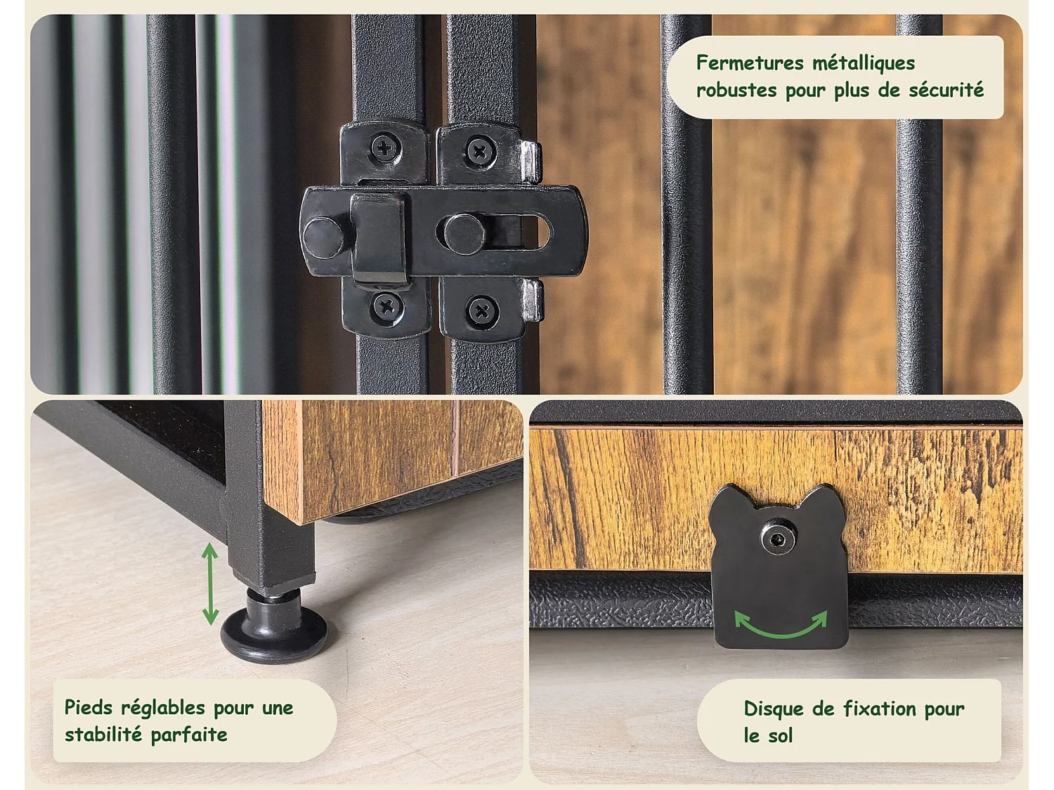 Niche pour chien intérieur 98x70x65cm cage pour chiots Max