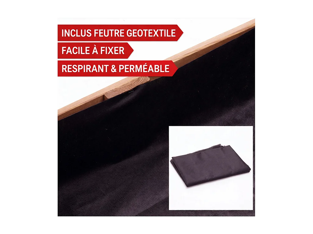 Carré potager eb bois surélvé 3 pièces Jardinière Chassis