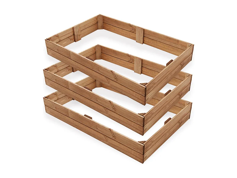Carré potager eb bois surélvé 3 pièces Jardinière Chassis