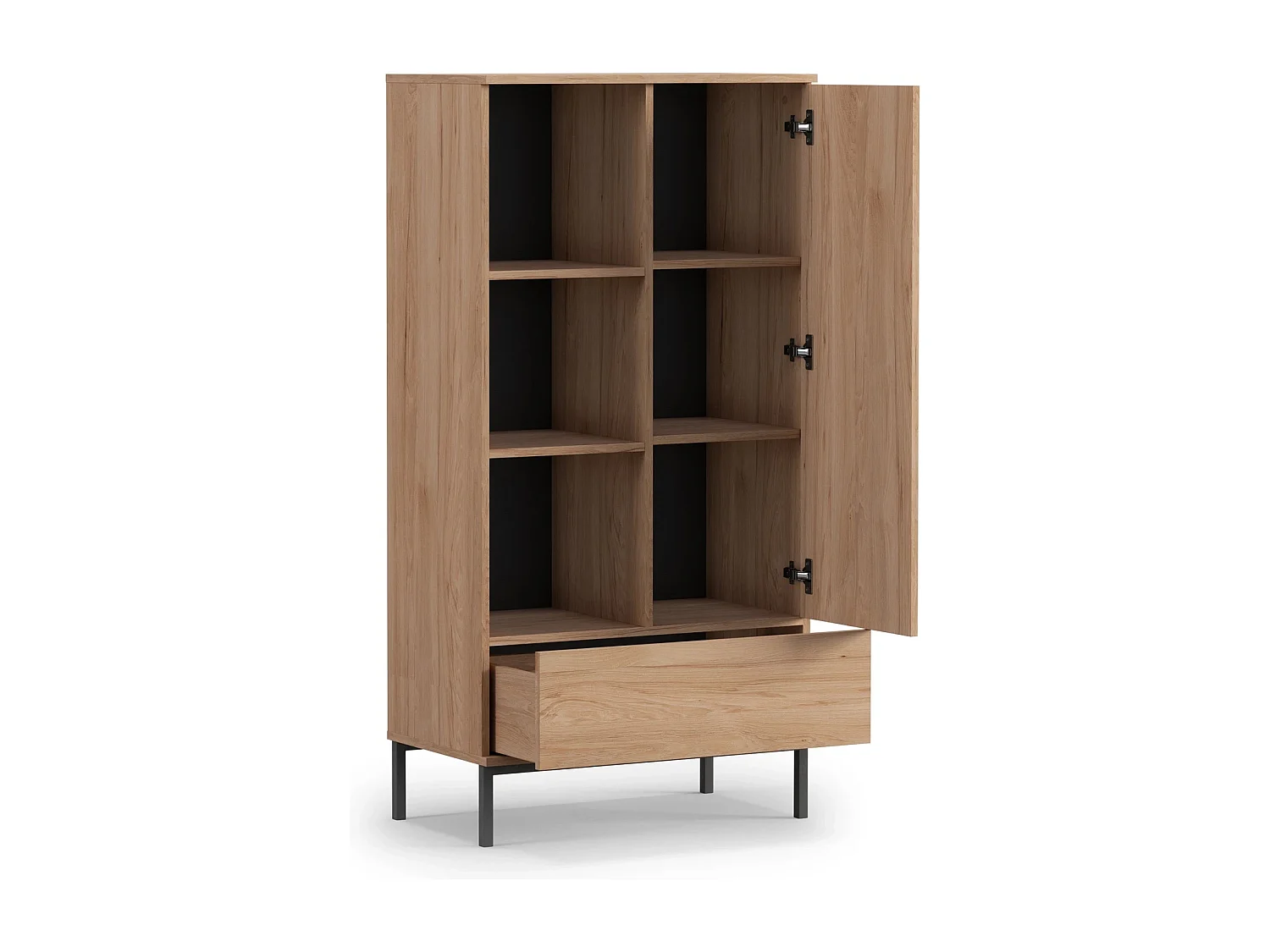 Bibliothèque basse 70 cm Dallas - Noir Mat