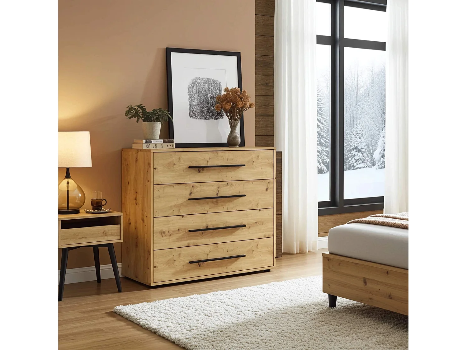 Kommode Modena 4 Schubladen - Artisan Eiche