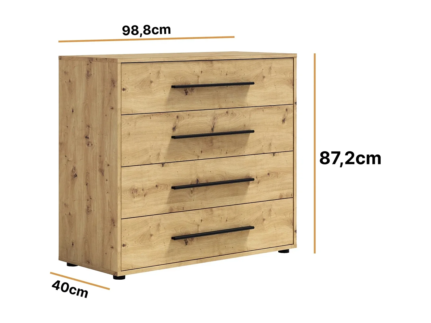 Kommode Modena 4 Schubladen - Artisan Eiche