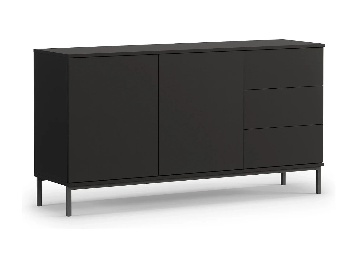 Dressoir 150 cm Dallas - Mat Zwart