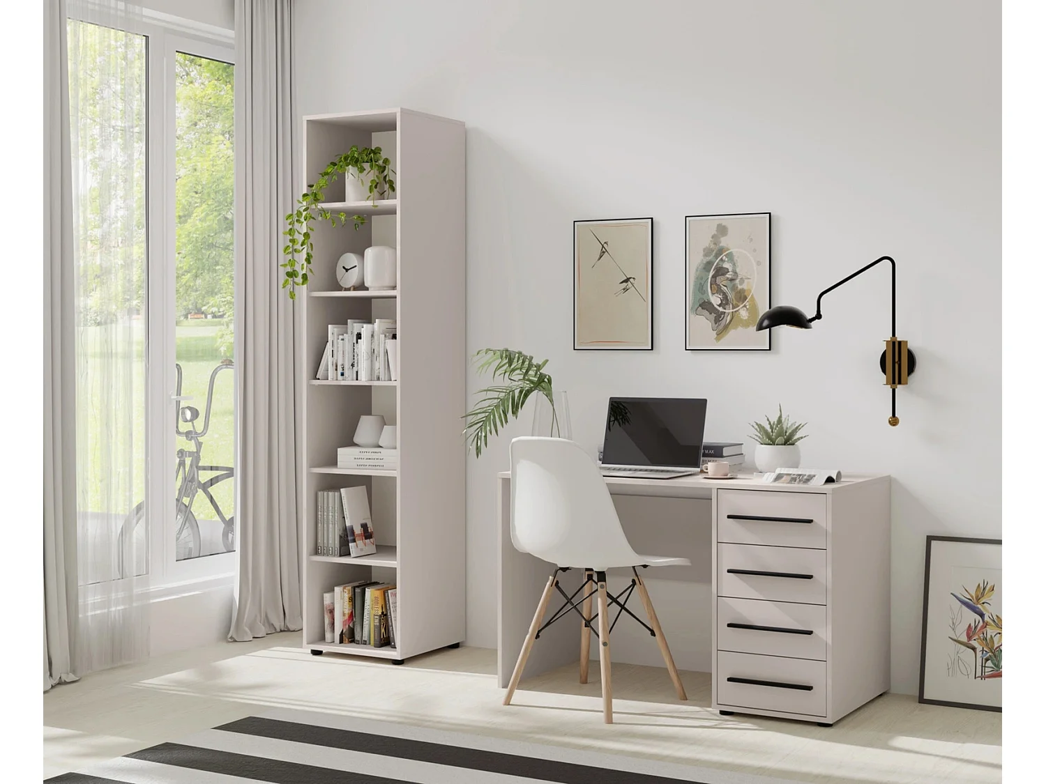 Bibliothèque colonne Modena 45 cm - Cachemire