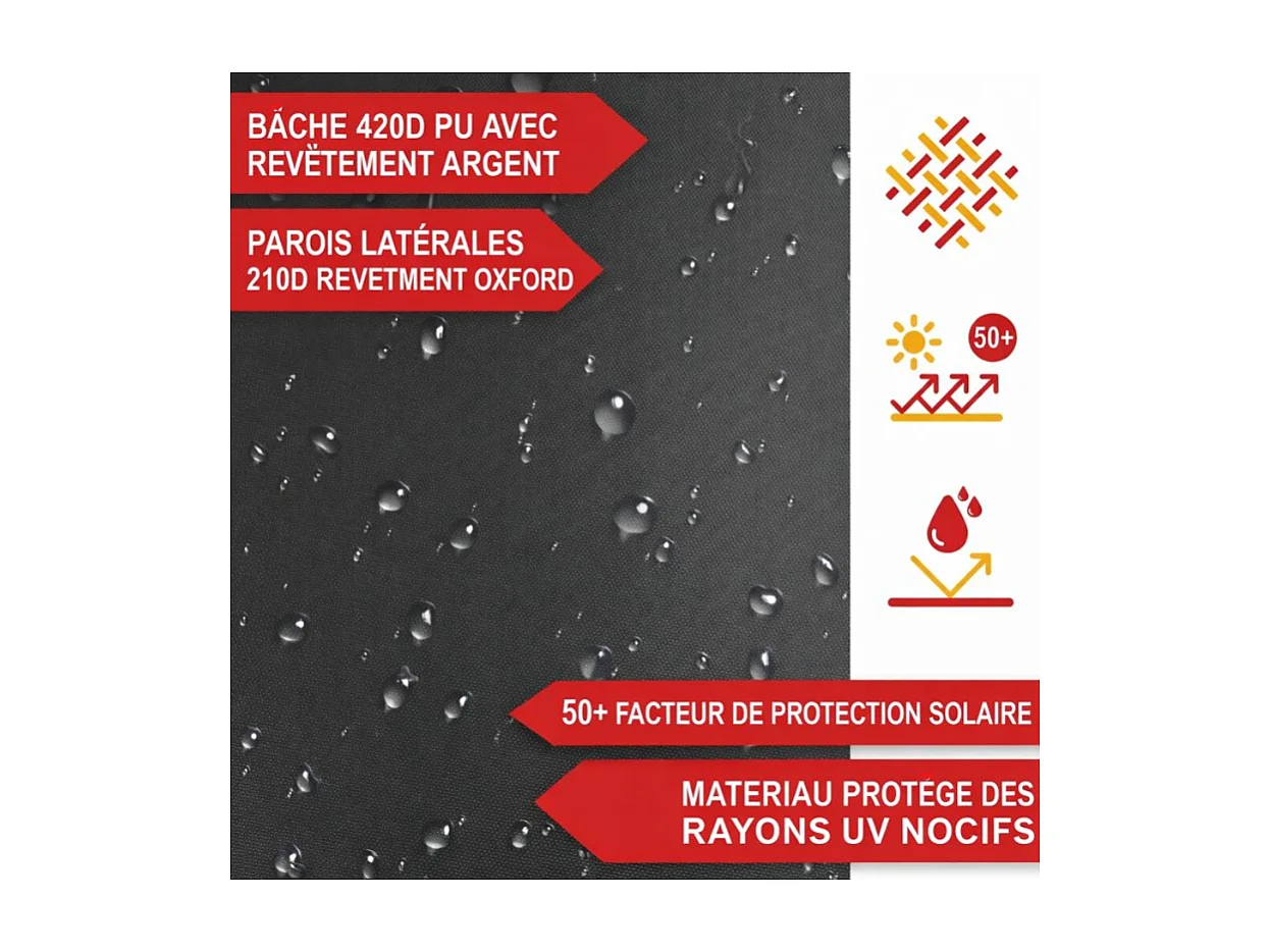 Pavillon 3x3m Tonnelle de jardin pliable Gris avec fenêtres Sac de rangement inclus