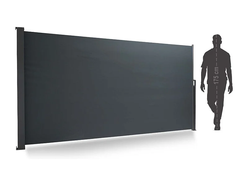 Auvent latéral extensible opaque 160x300cm Store Brise vue coupe-vent pour terasse et jardin