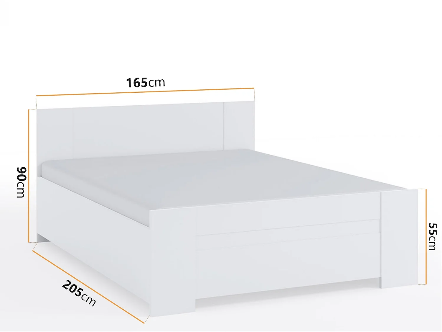 Stauraumbett Tamiza 160x200 - Weiß mit Bonellfederkernmatratze
