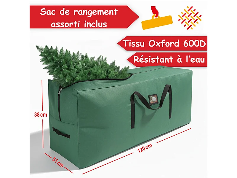 Sapin de Noël artificiel 220cm Arbre de Noël Support et sac de rangement  inclus