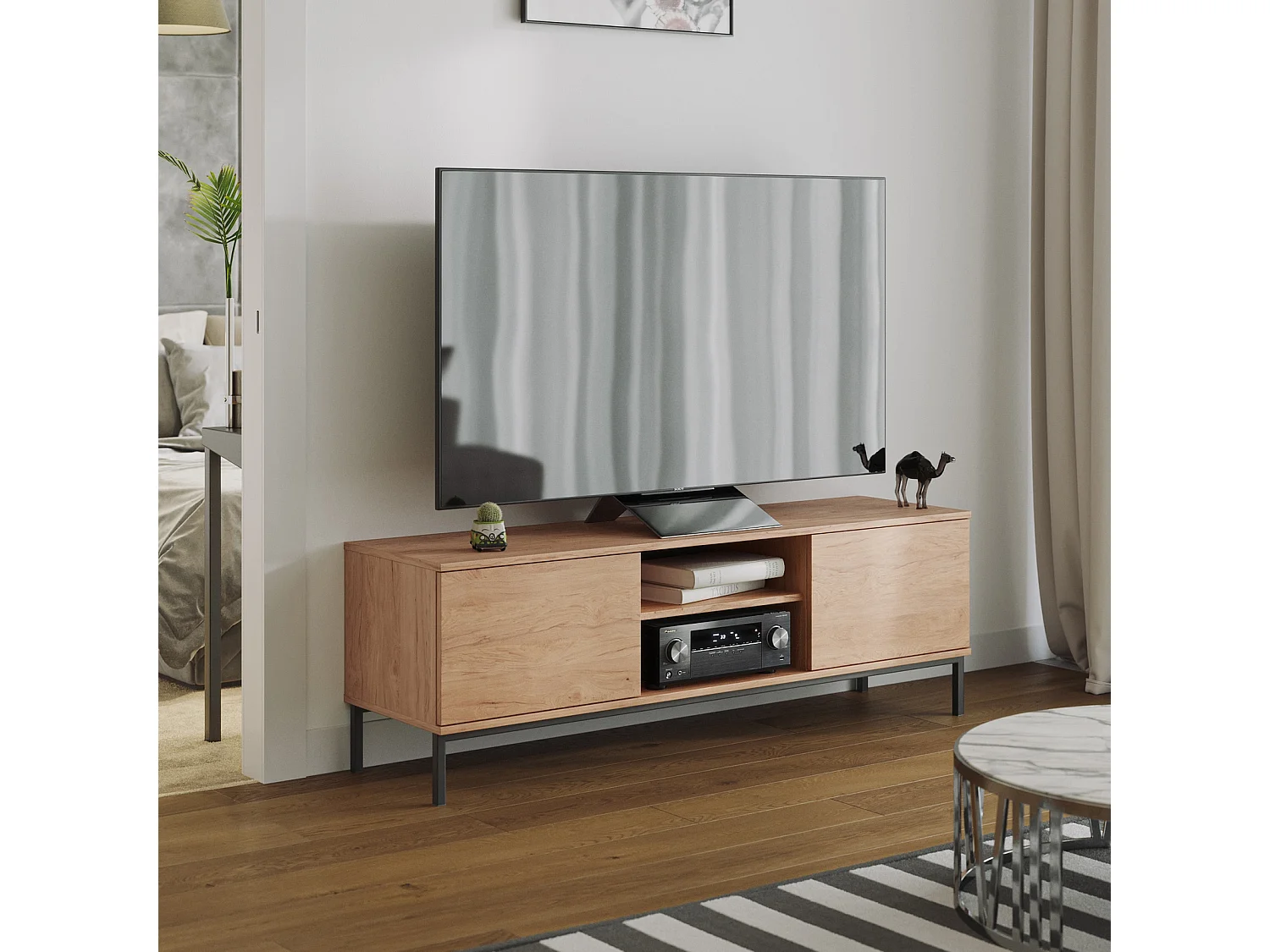 TV-Schrank 150 cm Dallas 2D - Hickory Natur