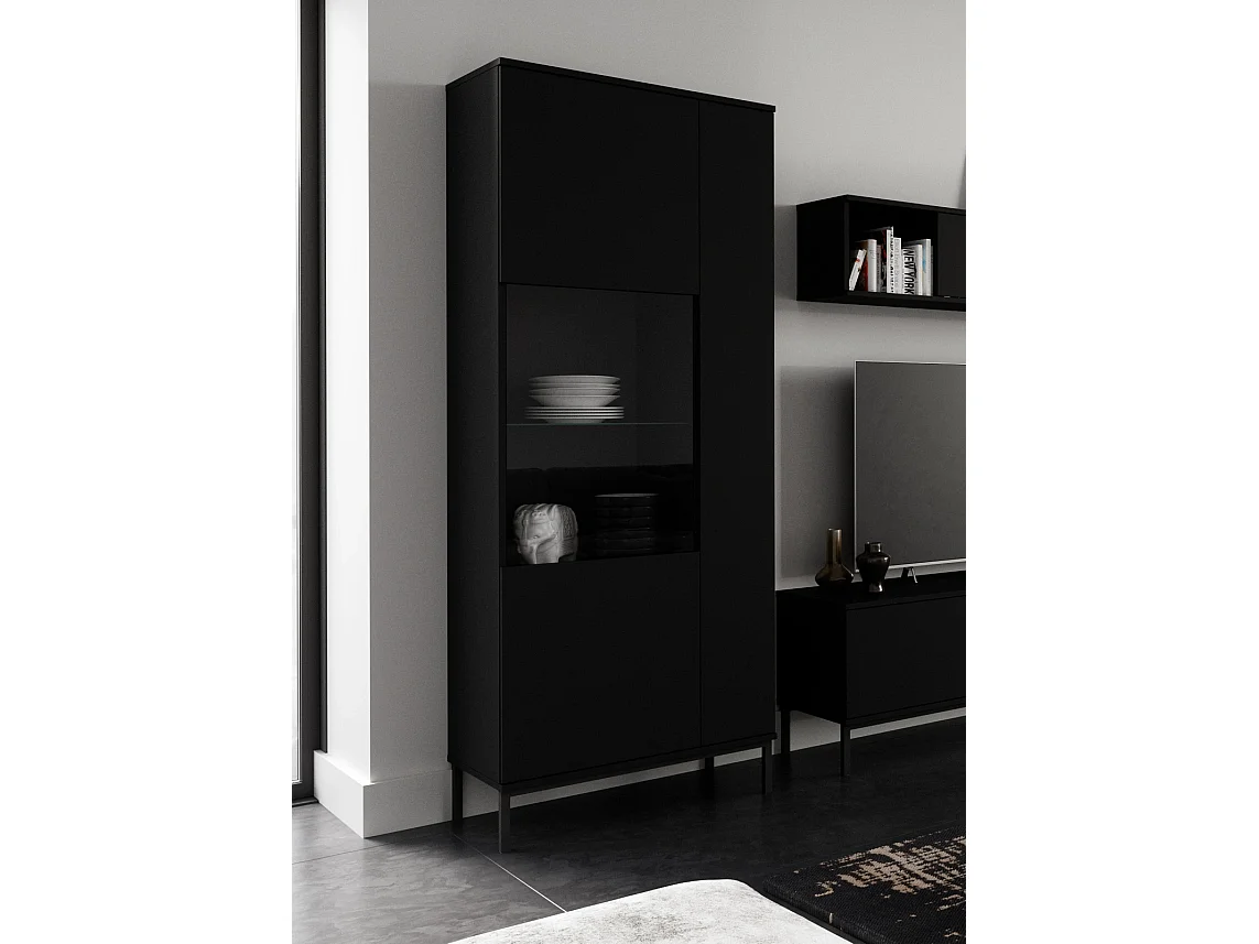 Vitrine 70 cm Dallas - Matt Schwarz