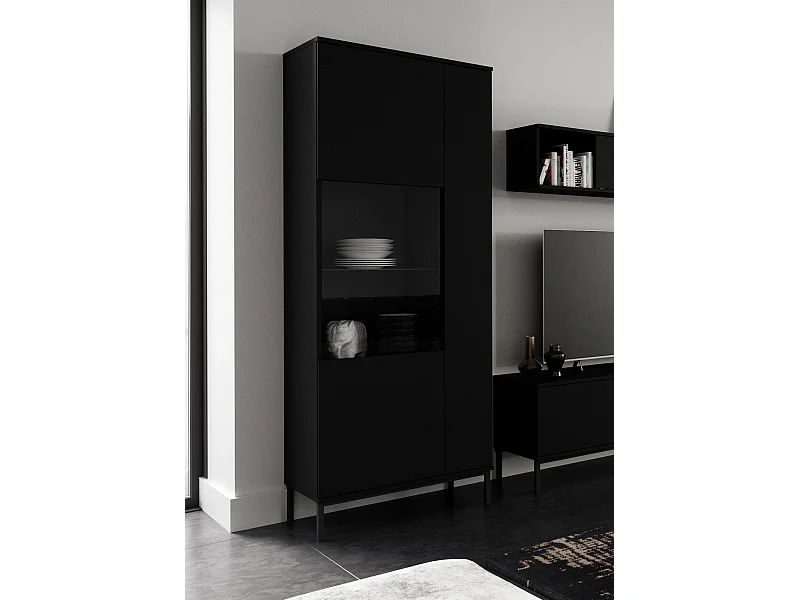 Vitrine 70 cm Dallas - Matt Schwarz