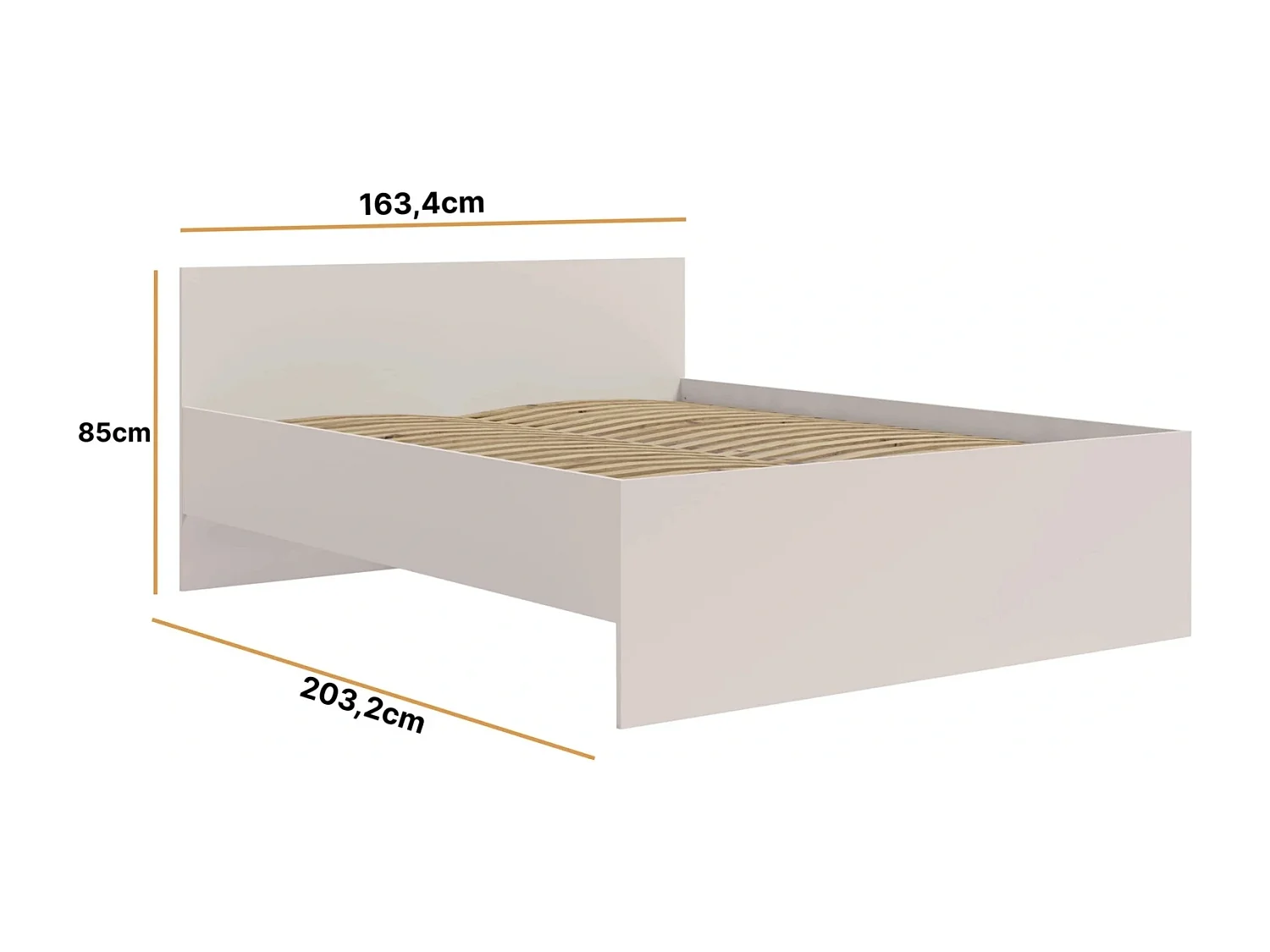 Tweepersoonsbed Modena 160x200 cm - Kasjmier (Incl. Flex lattenbodem)