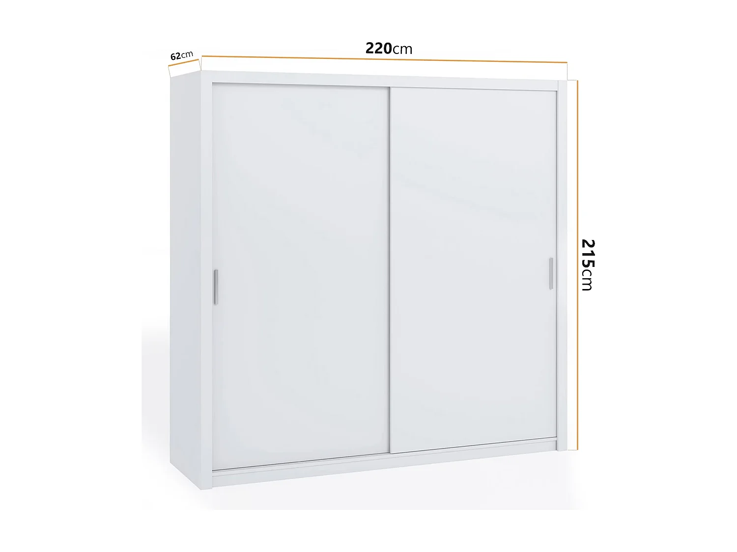 Schwebetürenschrank Tamiza 220 cm - Weiß