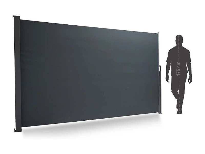Auvent latéral extensible opaque 180x300cm Store Brise vue coupe-vent pour terasse et jardin