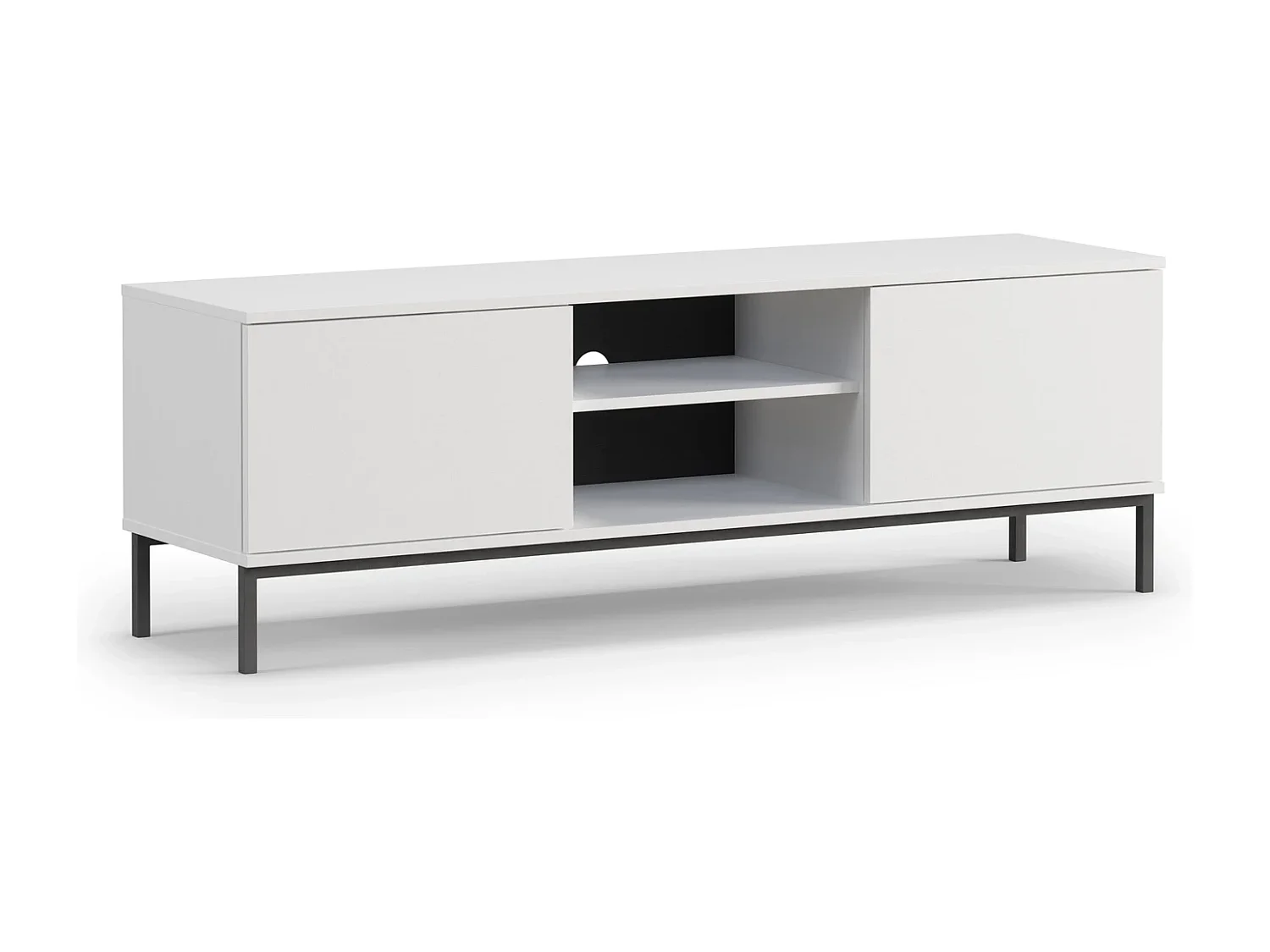 Großes Wohnwand Set Dallas II - Matt Weiß (5-teilig)