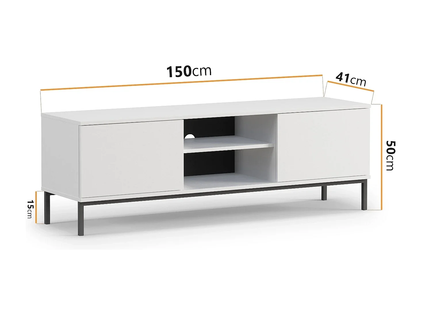 TV-meubel 150 cm Dallas 2D - Mat Wit