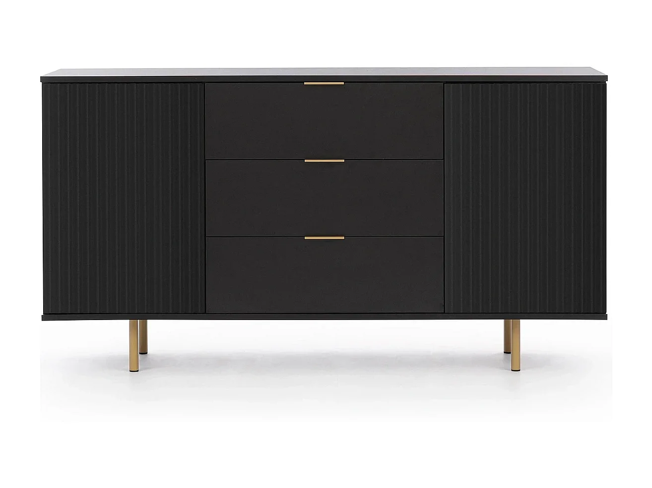 Dressoir 150 cm Nubia - Zwart en Goud