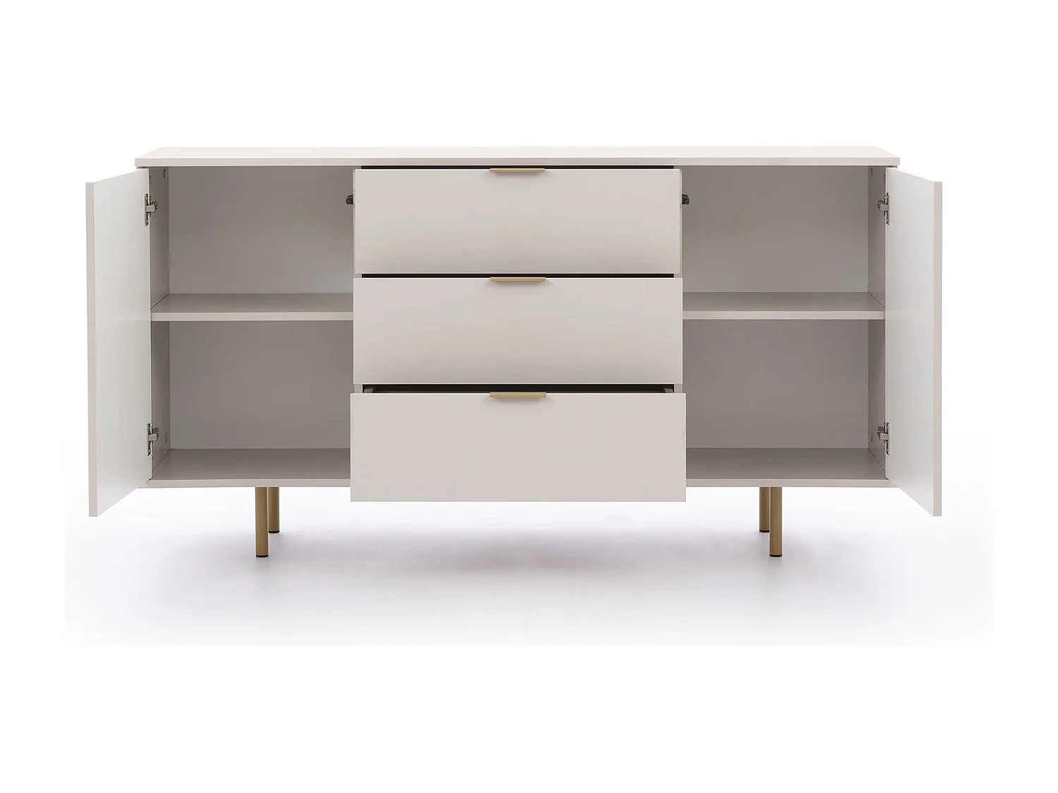 Dressoir 150 cm Nubia - Zwart en Goud