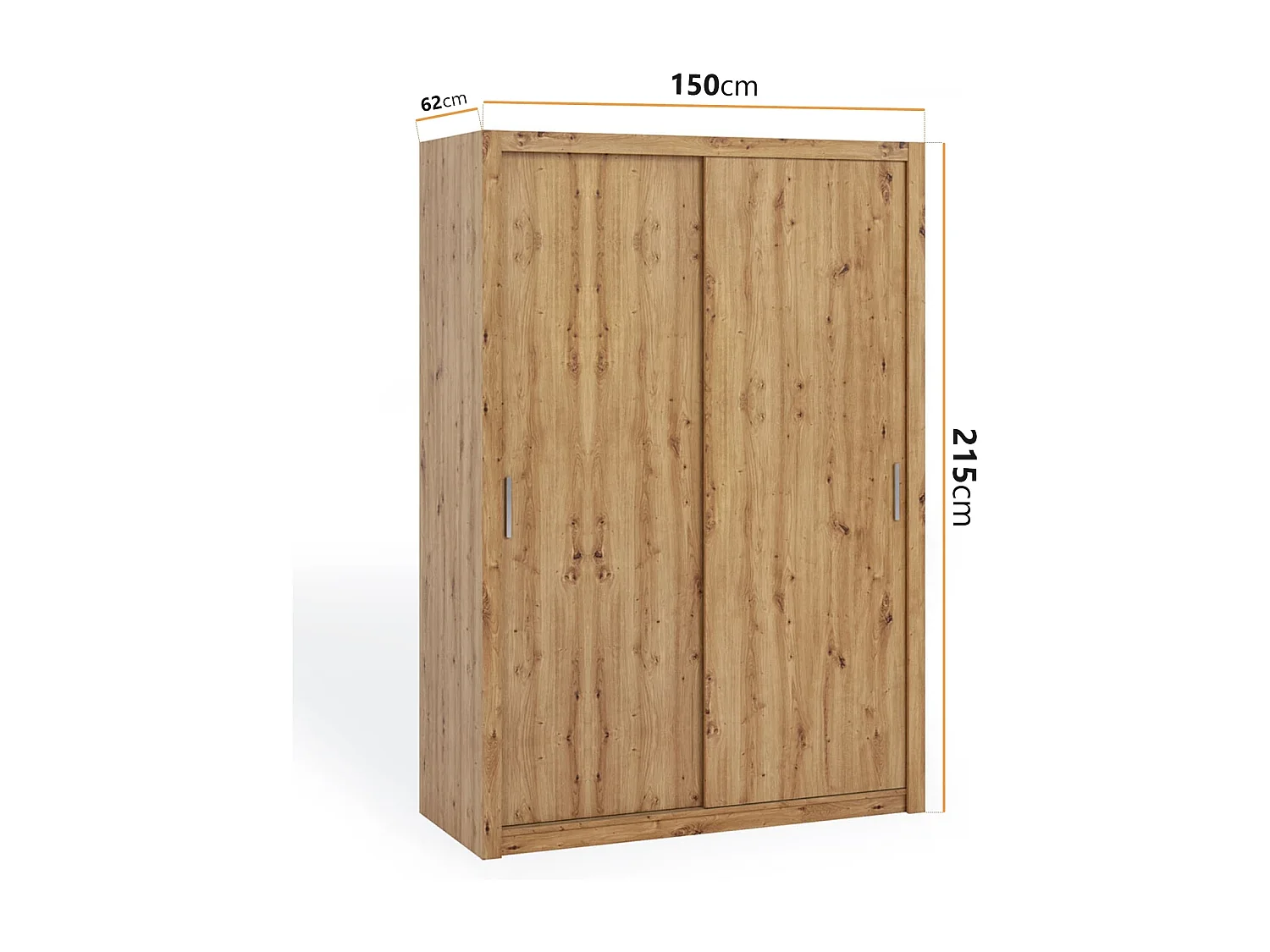 Schuifdeurkast Tamiza 150 cm - Artisan Eiken