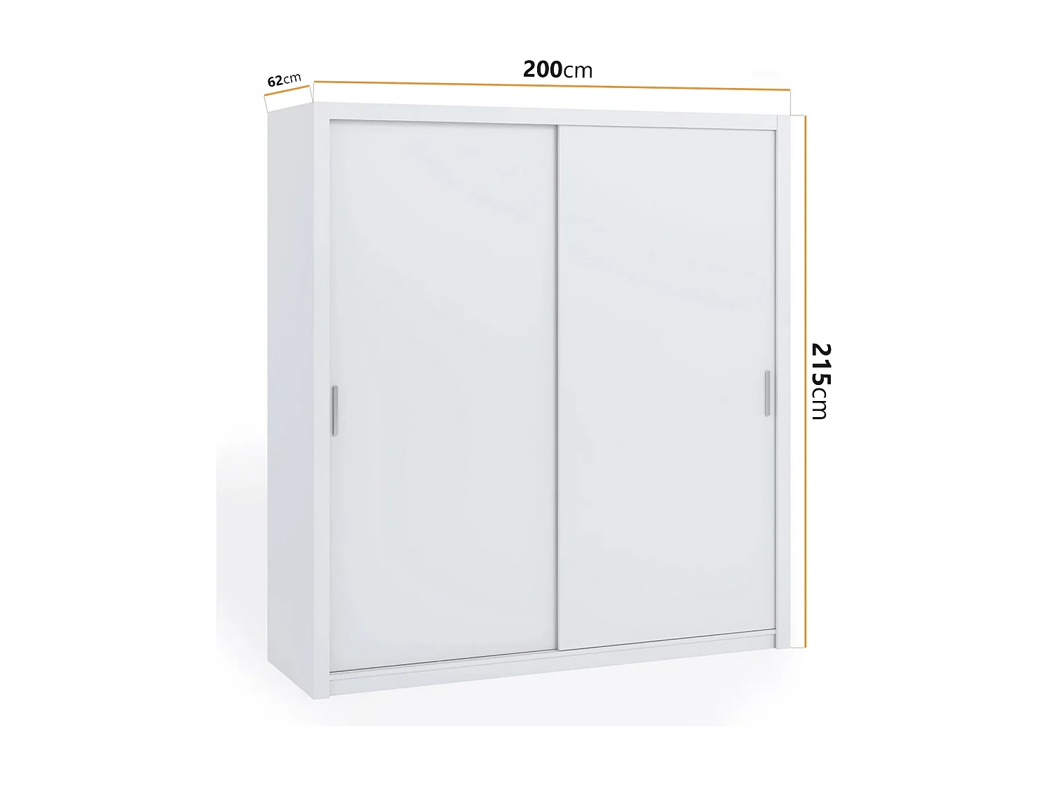 Schwebetürenschrank Tamiza 200 cm - Weiß