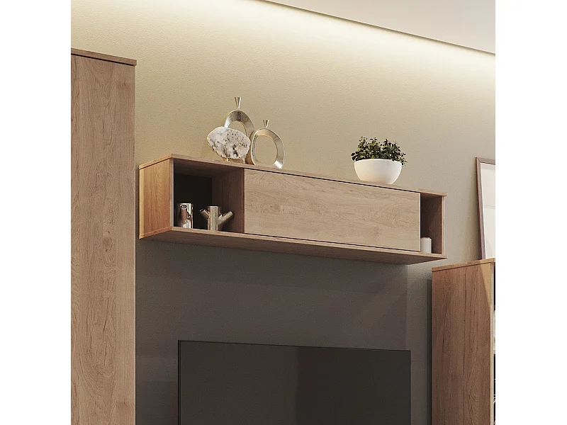 Wandkast 135 cm Dallas - Natuurlijk Hickory