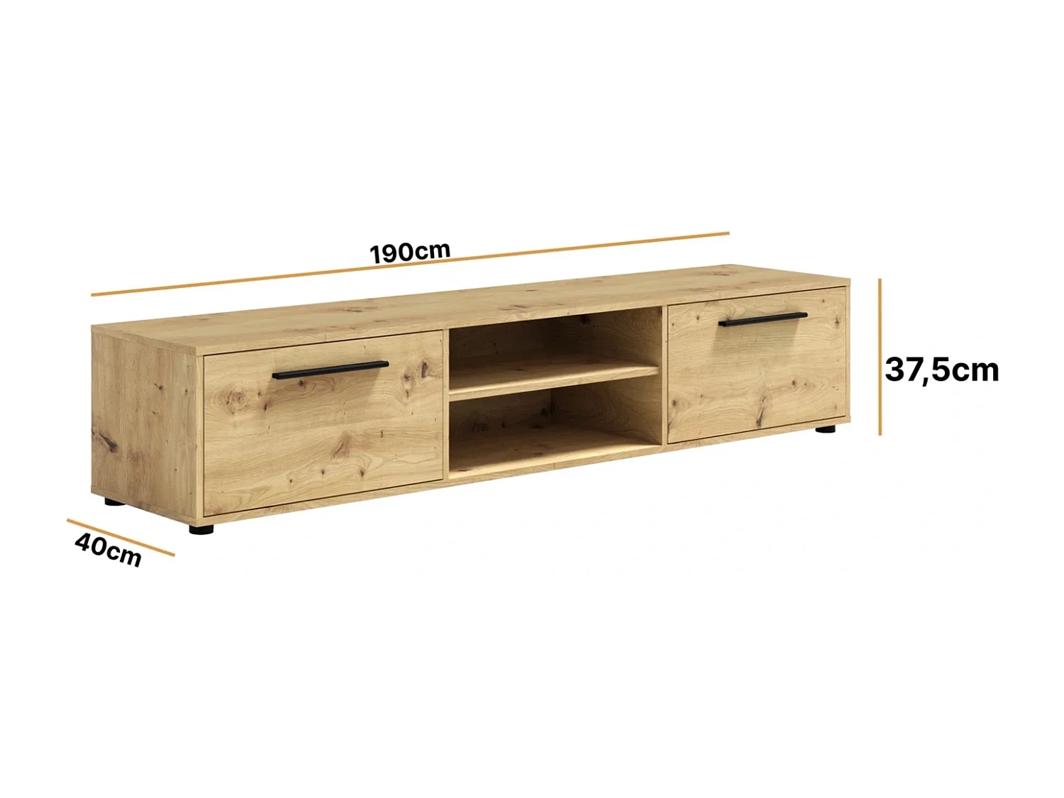TV-Schrank breit 190 cm Modena - Artisan Eiche