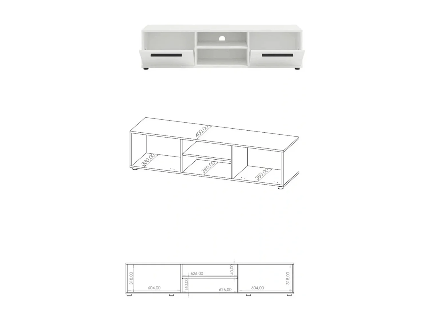 TV-Schrank breit 190 cm Modena - Artisan Eiche