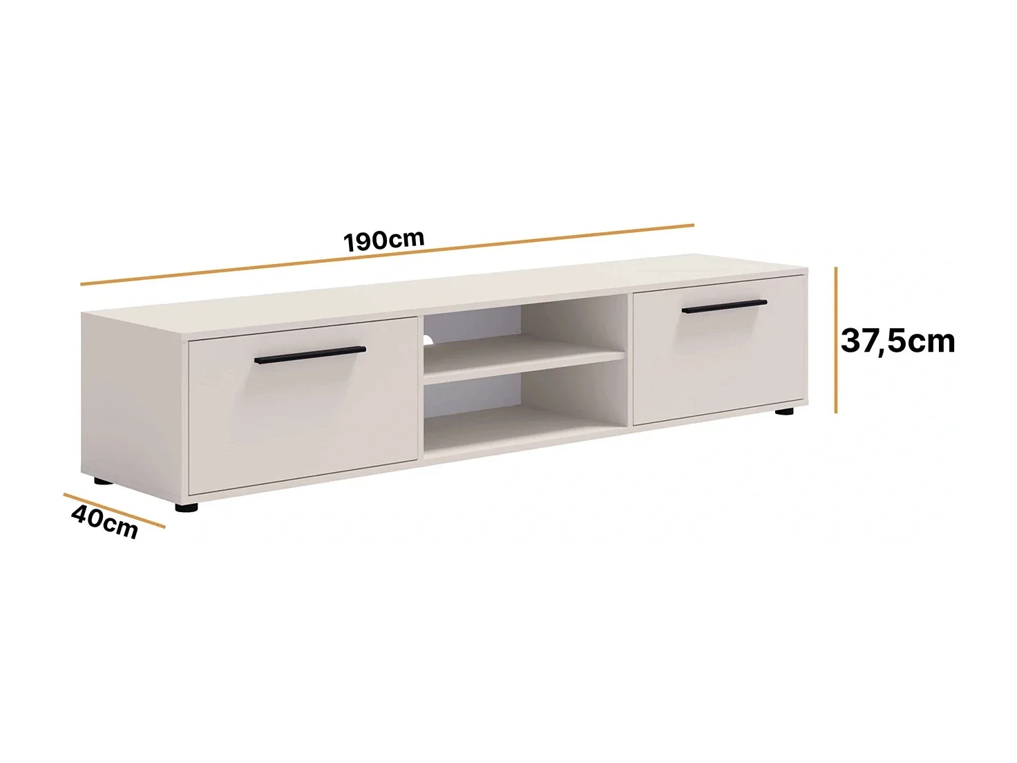 TV-Schrank breit 190 cm Modena - Kaschmir